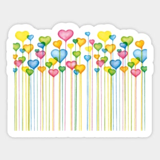 Colorful Hearts Sticker